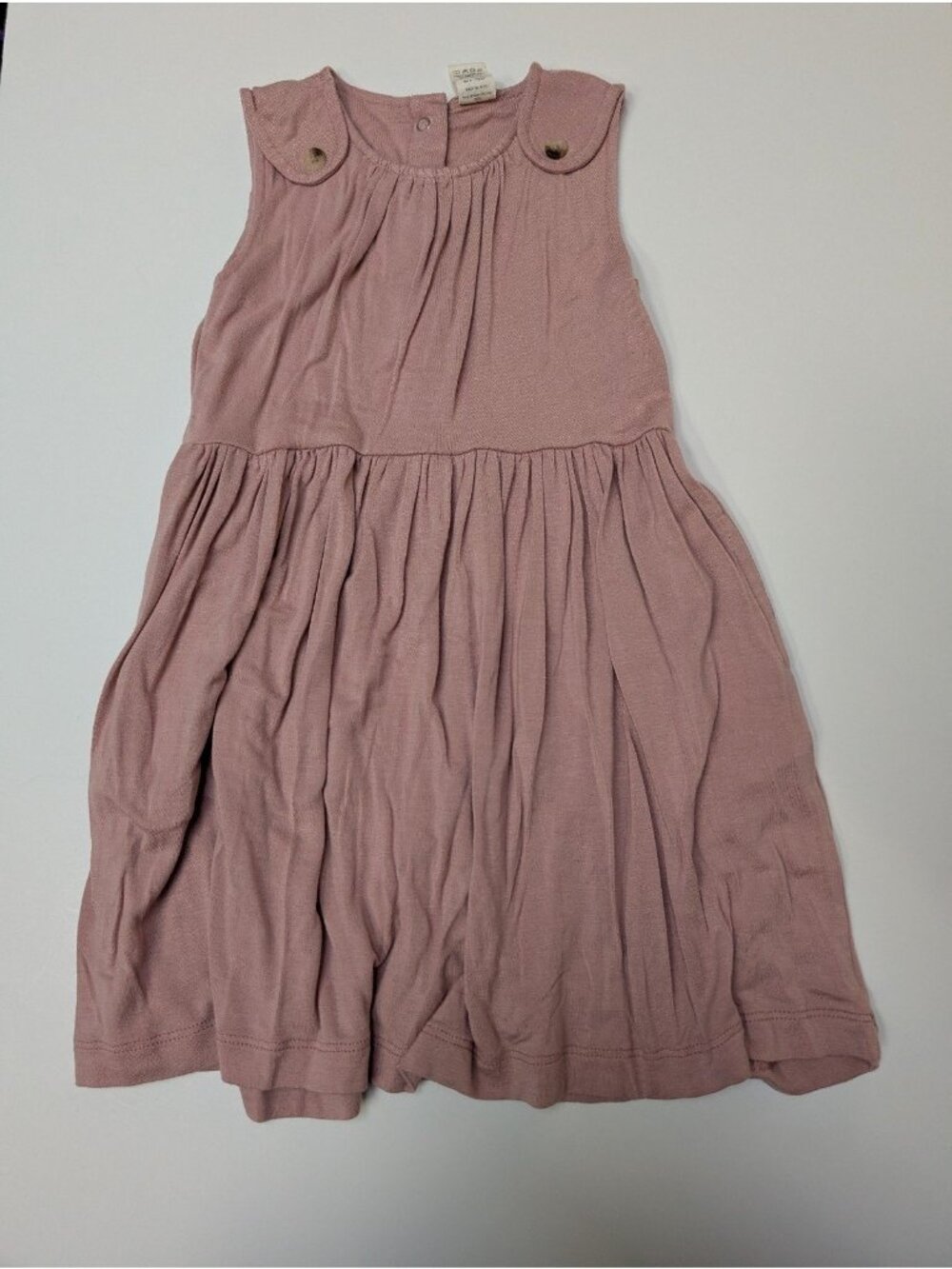 Kate Quinn Bamboo Rose Light Pink Button Tab Dress 2T Mauve